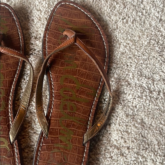 Sam Edelman Gracie Sandal Brown Crocodile Pattern - Picture 3 of 5